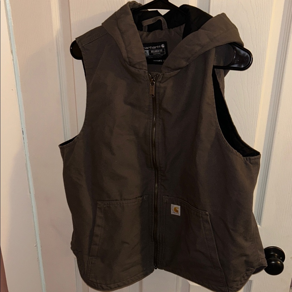 Carhartt Dark Brown Hooded Work Vest